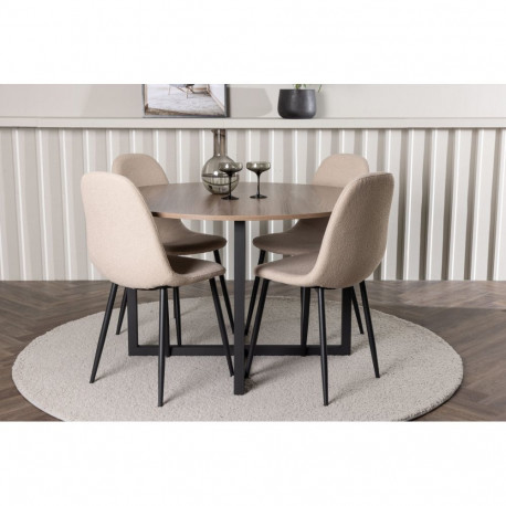 Söögitoa komplekt DURANGO & POLAR 4 tooli, pähkel/beež