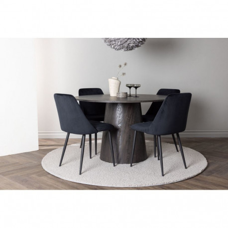 Söögitoa komplekt LANZO&NIGHT 4-tooliga, must/pruun