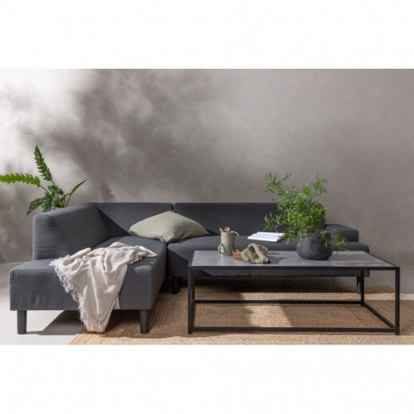 Aiamööbli komplekt MECKA nurgadiivan koos lauaga, tumehall