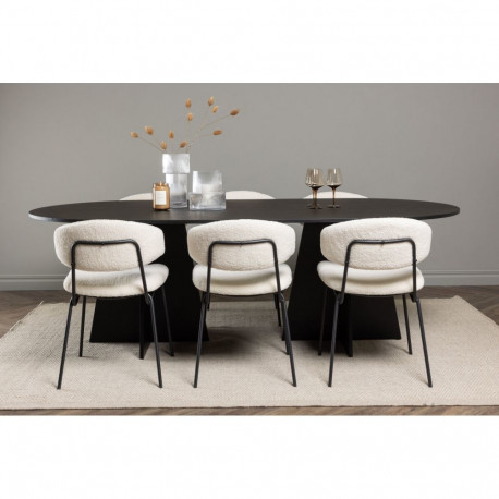 Söögitoa komplekt BOOTCUT&CHICO 6 tooli, must/valge