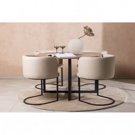 Söögitoa komplekt DURANGO & SIMRISHAMN 4 tooliga, pähkel/beež