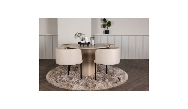 Söögitoa komplekt OLIVIA & SIMRISHAMN 4 tooliga, valge/beež