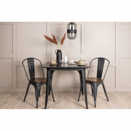 Söögitoa komplekt TEMPE laud ja 2 tooli, must