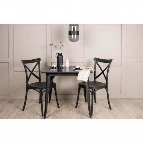 Söögitoa komplekt TEMPE&CROSETT 2 tooliga, must