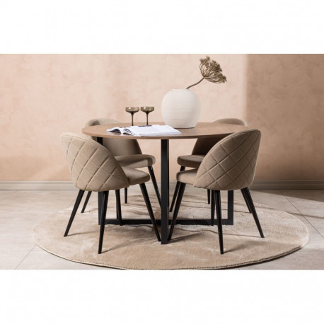 Söögitoa komplekt DURANGO 4 tooliga, pähklivärvi/beež