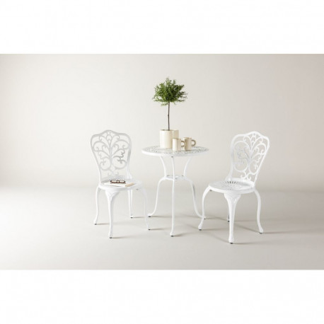 Aiamööbli komplekt NANDIN laud ja 2 tooli, valge