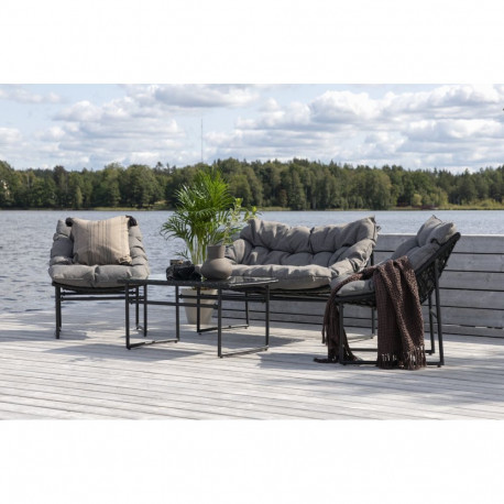 Lounge komplekt TINA 4-kohaline, must/hall