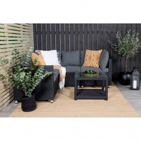 Aiamööbli komplekt VAMOS nurgadiivan, must