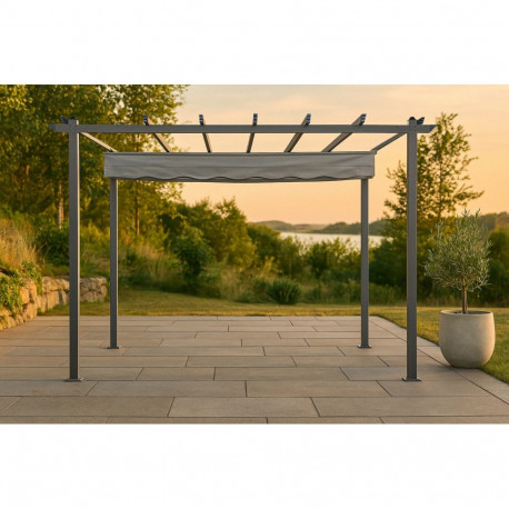 Kangaskatusega pergola LAZIO 3,95×2,95×2,45m, hall