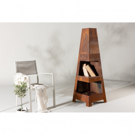 Välikamin BASTIAN 50x50x150cm, roostes oranž