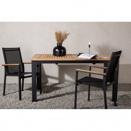 Aialaud PANAMA pikendatav 152/210×90cm, must/naturaalne