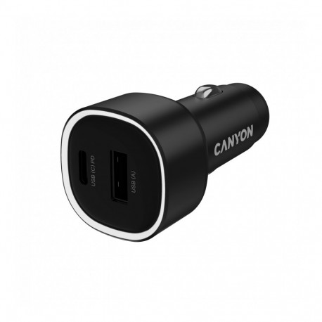 CANYON car charger OnDrive 85 PD 85W USB-A+USB-C Black