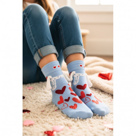 SOKISAHTEL BILLY helesinised südametega magnetkäppadega sokid lastele 443