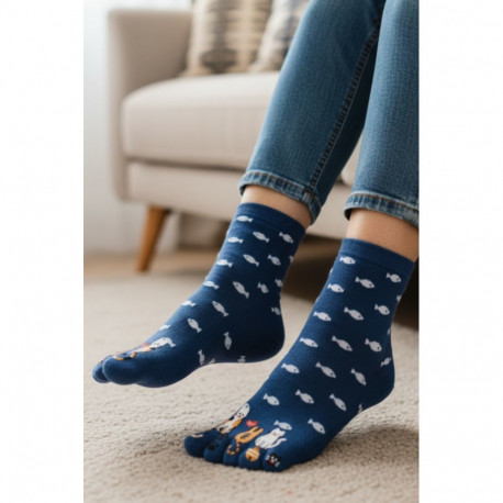 SOKISAHTEL LONNY sinised kassidega varvassokid naistele 444