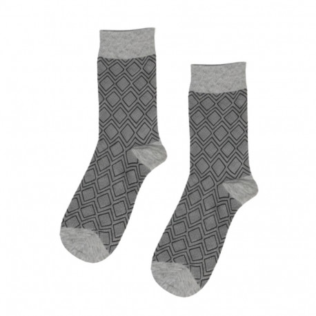 SOKISAHTEL TARMO helehallid rombimustriga puuvillased sokid 446