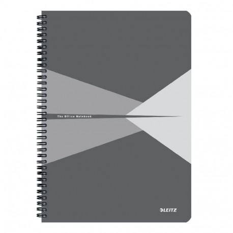 Notebook Leitz Office PP A4 Squared Grey