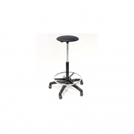 Töötool/töötaburet LABORI SG reg. jalatoega, H50-86cm, istme D-34cm, ilma seljatoeta, ratastega/ mus