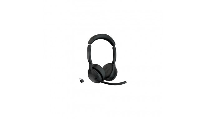 Jabra Evolve2 55 UC Stereo Link390c Wireless Headset, Bluetooth, USB-C, Black