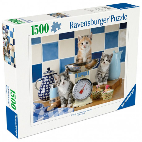 Ravensburger pusle 1500 tk: kassipojad köögis