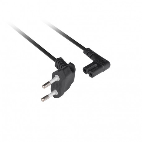 CEE 7/16->IEC 320 C7 EURO (RADIO) POWER CORD 1.8M ANGLED VDE BLACK LANBERG