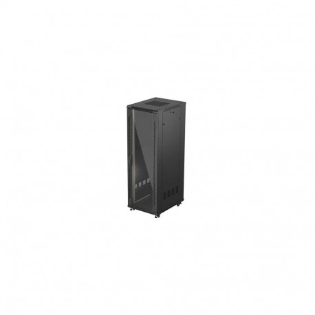 RACK CABINET 19" FREE-STANDING 37U/600X800 (FLAT PACK) WITH GLASS DOOR BLACK LANBERG