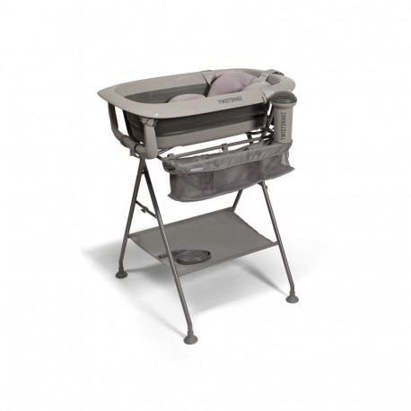 Twistshake luxury bath kit foldable baby bathtub with bath stand dar grey 79146