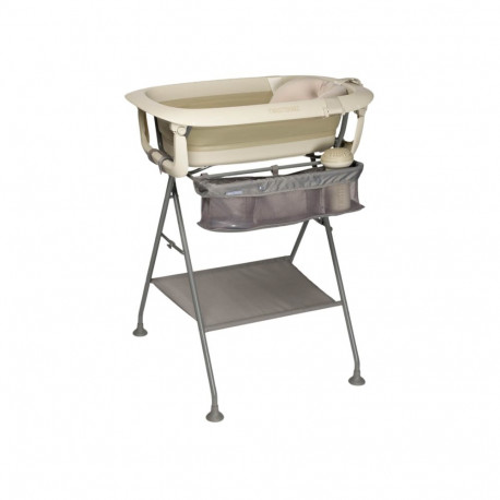 Twistshake luxury bath kit foldable baby bathtub with bath stand dar beige 79147