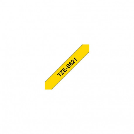 Brother TZe-S621 Strong Adhesive Laminated Tape Black on Yellow, TZe, 8 m, 9 mm