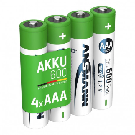 1x4 Ansmann NiMH Akku Micro AAA Type 600 min.550 mAh 1311-0022