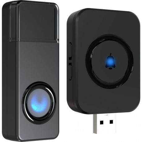 REV Orchestra juhtmevaba gong USB-pistikupesale 100m must 82160512