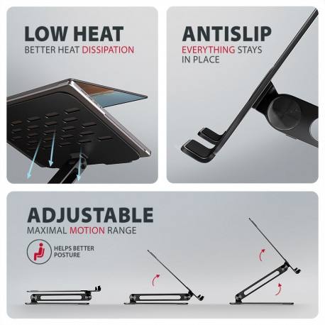 AXAGON STND-LQB stand for notebooks and tablets | Adjustable Height, Angle | 10-17.3 " | Maximum wei