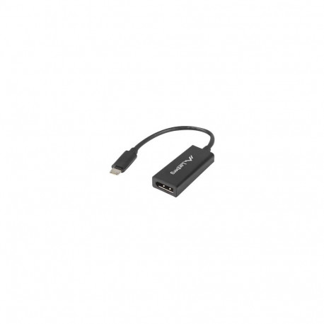 Lanberg USB-C (M) 3.1 Displayport (F) adapterkaabel 15 cm, must | AD-UC-DP-01