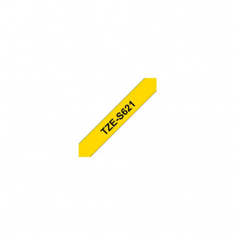 Brother | TZe-S621 Strong Adhesive Laminated Tape | Black on Yellow | TZe | 8 m | 9 cm