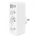 Splitter 3-socket MCE248 F/W 2xUSB-A 2xUSB-C white