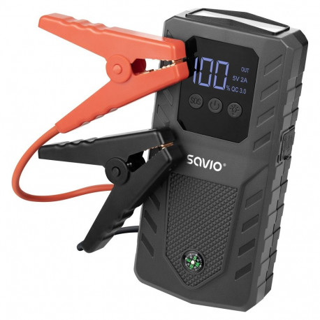 The SAVIO JS-01 is a portable, multifunctional jump starter and power bank designed