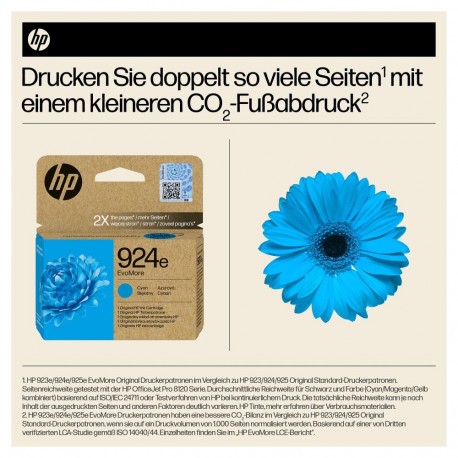 "HP 924e EvoMore Cyan Original Ink Cartridge"