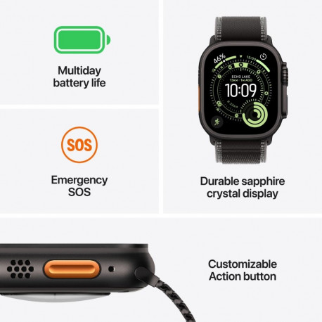 Nutikell Apple Ultra 3 LTE 49mm Black Ti/Black Alpine Loop - M