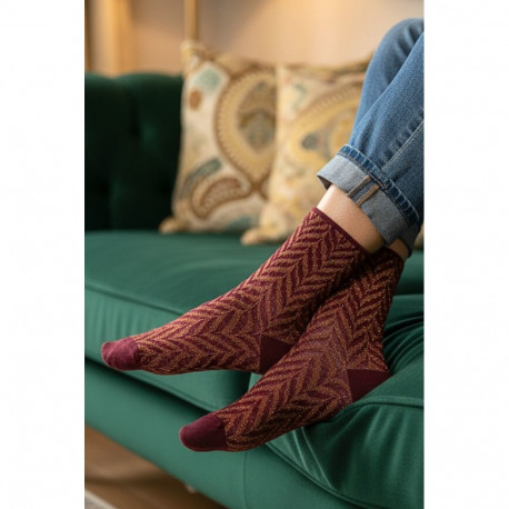 SOKISAHTEL Pierre Mantoux MEROP tumepunased sädelevad sokid 444