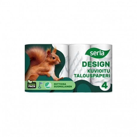 2-ply household paper SERLA Squirrel pattern 4 rolls per pack