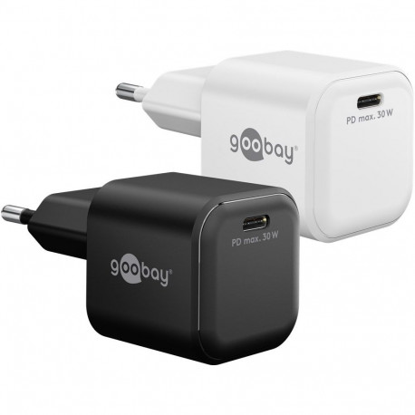 Goobay 30 W USB-C PD GaN Nano must kiirlaadija