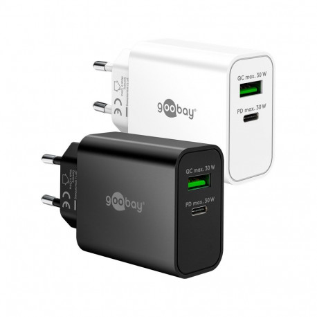 Goobay kiirlaadija 30W USB-C PD GaN Dual, must