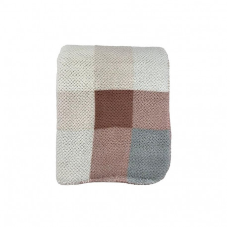 PLAID BLANKET CLOUDY 150X200CM GREY/PINK
