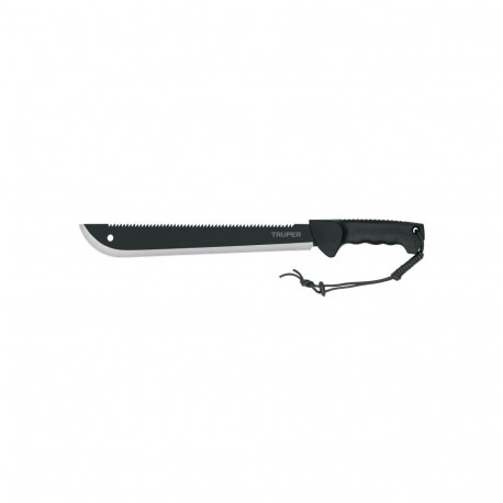 Truper double-edge machete with injected handle and sheath, 35cm blade