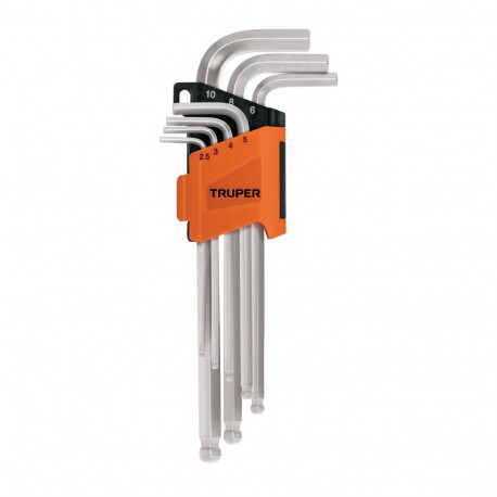 Hex key set 7 pcs 2.5-10mm long Truper®