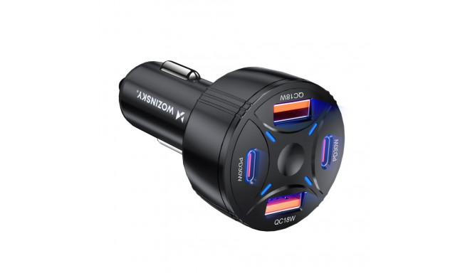 Wozinsky Wozinsky WLS-04 60W Car Charger 2xUSB-C 2xUSB-A - Black