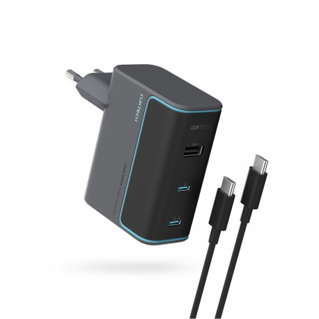 Cuktech Cuktech CUKAD1003EUG GaN 100W Wall Charger 2 x USB-C 1 x USB-A with USB-C Cable - Gray