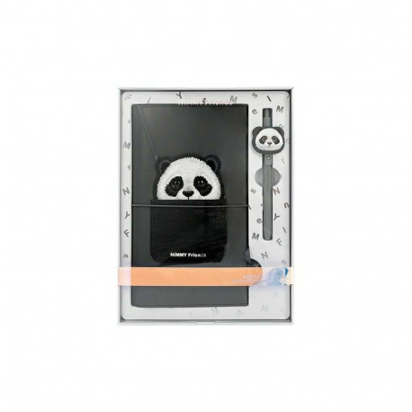 Nimmy Nimmy Big Eyed Pet 2.0 Panda 2-in-1 Notebook + Pen Set - Black