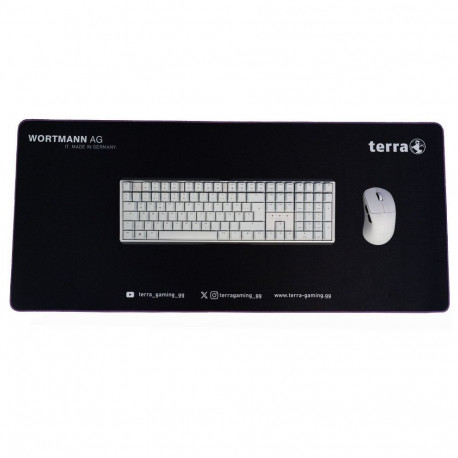 TERRA Mousepad XXL NEON Gaming black/purple lila Umkettelung; 900 x 400 x 3 mm