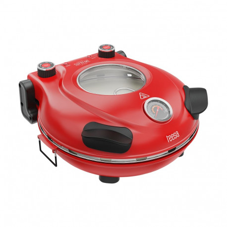 Piec do pizzy TEESA SUPREME + , 1200 W, 32 cm , okienko , wyjmowany kamień, sterowanie dwiema grzałk