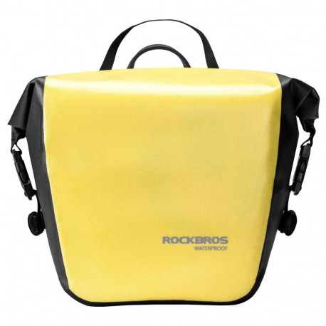 Rockbros AS-003-1Y waterproof bicycle bag with shoulder strap, front/rear mounting, 10-14l - yellow